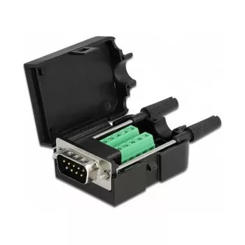 Drahtverbinder DeLOCK 66232 Sub-D 9 10-polige Klemmleiste Schwarz