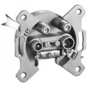 Wentronic Goobay 4-Loch Antennendose, 2 dB – Stich- oder Enddose, DC-Durchgang (67049)