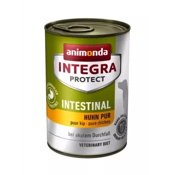 Nassfutter für Hunde animonda Integra Protect Intestinal Huhn Adult 400 g, für eine geregelte Verdauung, gluten- und sojafrei