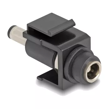 DeLOCK Keystone-Modul DC 5,5 x 2,1 mm Buchse auf DC 5,5 x 2,5 mm Stecker schwarz