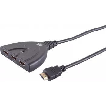 HDMI-Switch ShiverPeaks 05-02007 3x1 4K60Hz — 3 Eingänge auf 1 Ausgang, UHD 3840x2160@60Hz