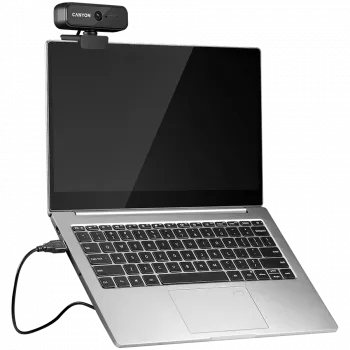 Canyon C2N 1080P Full-HD 2.0-Megapixel Webcam mit Festfokus, USB 2.0