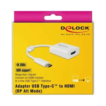 Videokabel-Adapter DeLOCK 63937 USB Type-C auf HDMI 0,1 m Weiß