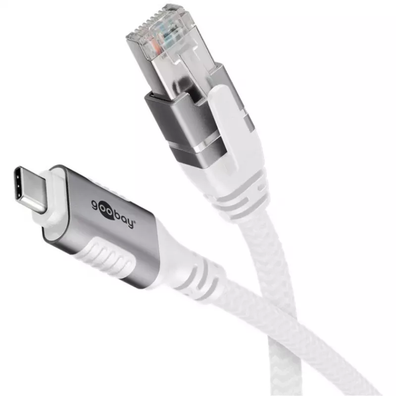 Goobay 74176 – Netzwerk-Adapterkabel USB 3.1 Typ C Gigabit-Ethernet 2 m – Netzwerkkarte – 1.000 Mbit/s (74176)