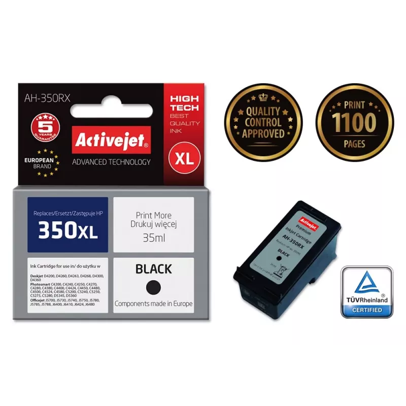 Activejet AH-350RX Ink (Ersatz für HP 350XL CB336EE; Premium; 35 ml; schwarz)
