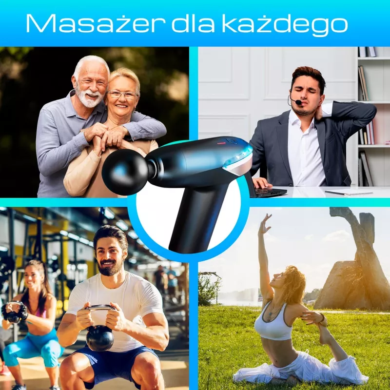 Massagepistole Extralink MSG-02-LITE 3200 U/min 6 Aufsätze
