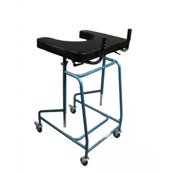 Vierrädriger Stützrollator VITEA CARE VCBK2A mit höhenverstellbarem, faltbarem Stahlrahmen, Bremsen, 4 Gummirädern, max. Belastung 125 kg