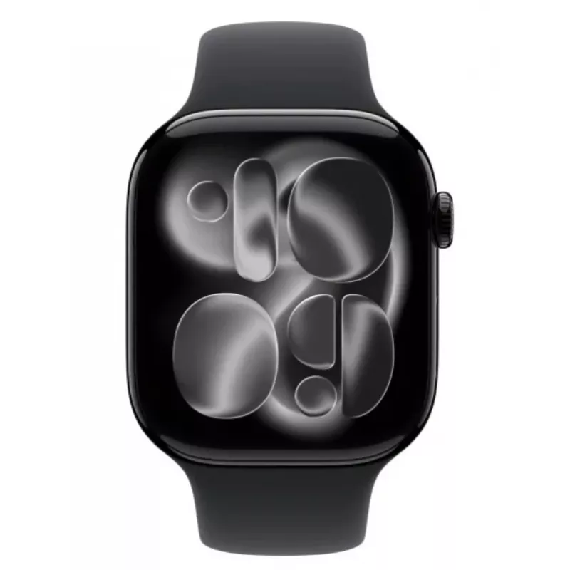 Watch Series 11 GPS 42mm Jet Black Aluminium Case mit Black Sport Band - M/L