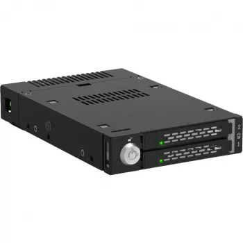 ICY DOCK - ToughArmor - MB834MK-B V2 - 2x M.2 NVMe zu 1x 3,5-Zoll-Schacht Wechselrahmen Metallschlüsselschloss SlimSAS 4i schwarz