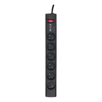Überspannungsschutzleiste EATON Protection Strip 6 FR — 6x Typ E Steckdosen, 525 J, 10 A, 220–250 V, 1 m Kabel