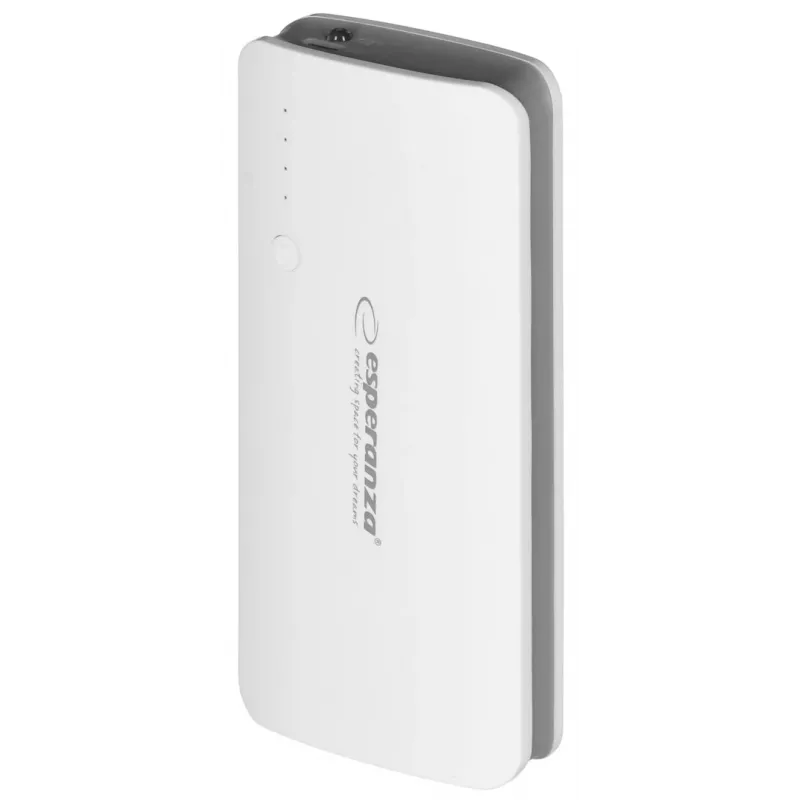 Tragbares Ladegerät Esperanza EMP106WE Radium — 8000 mAh, 3-Geräte-Ausgang, Micro-USB-Eingang, 5V/2A & 5V/1,5A/1A Ausgänge, grau