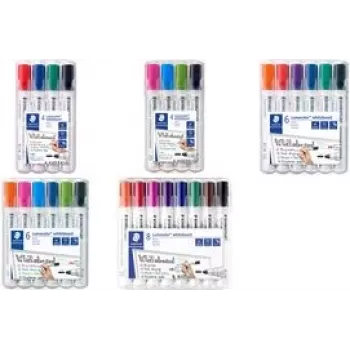 Marker Staedtler Lumocolor 351 Rundspitze Schwarz Hellblau Hellgrün Pink