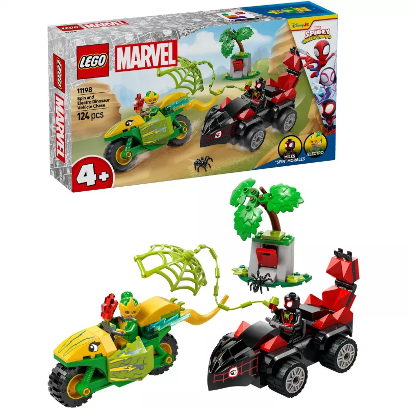 LEGO MARVEL 11198 Spin und Electro Dinosaurier-Fahrzeugjagd