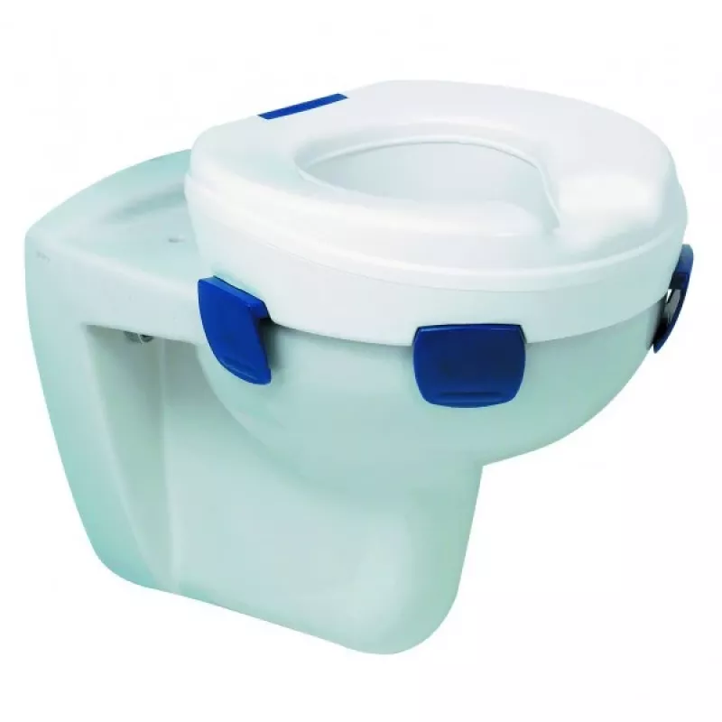 Toilettensitzerhöhung HERDEGEN Sahag 580540 Blau Weiß rund 410×420×110 mm Polypropylen, max. Belastung 185 kg