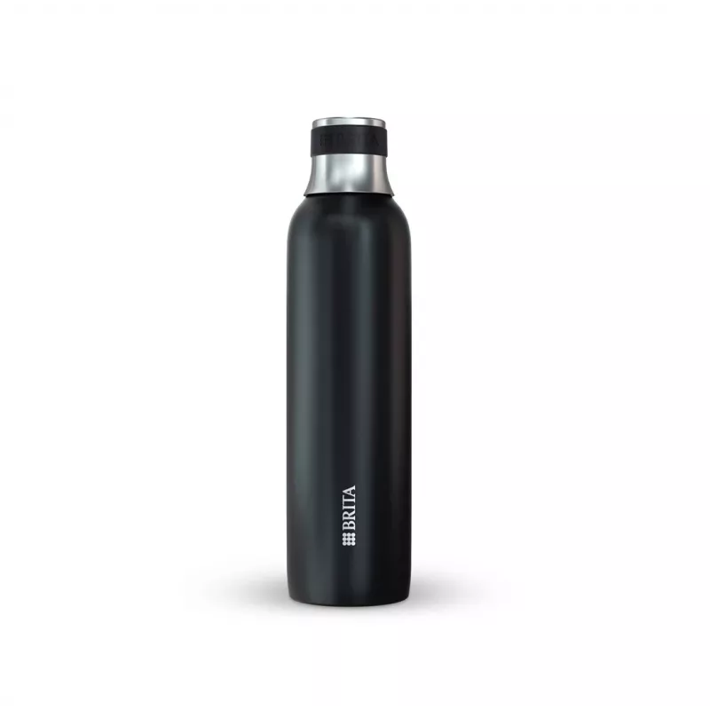BRITA Karbonisierflasche 650 ml, Edelstahl, schwarz, spülmaschinenfest