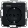 gira Steckdose mit USB-Anschluss, Modell 2459005, schwarz