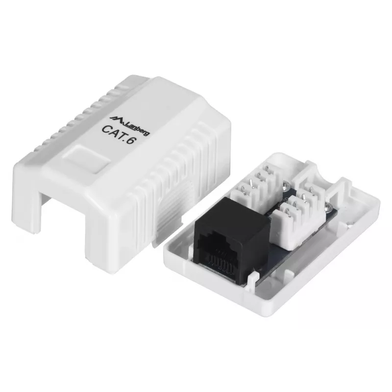 LANBERG Anschlussdose RJ-45 OU6-0001-W, Cat6, weiß