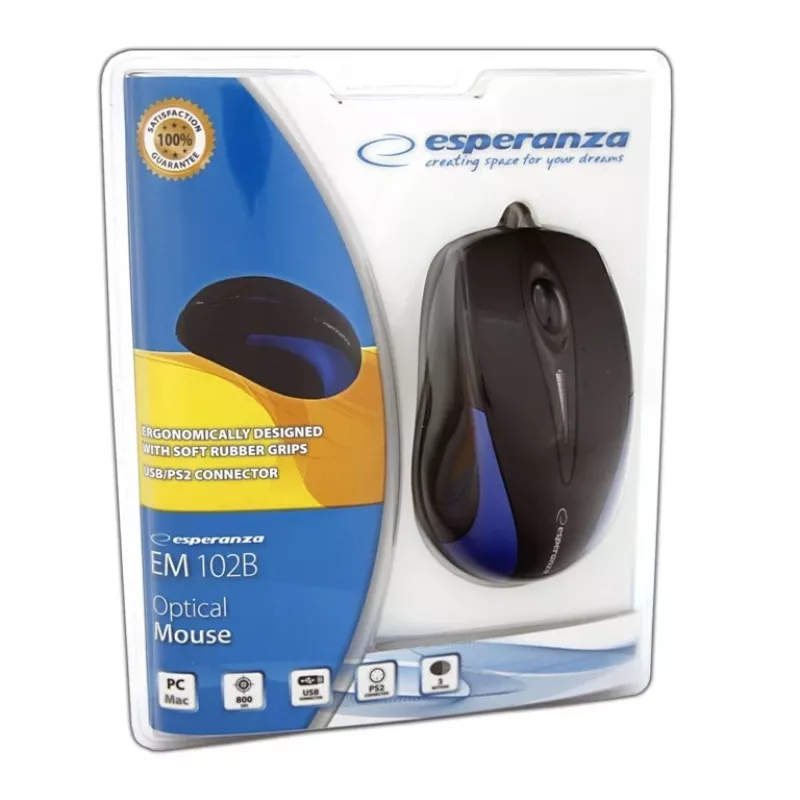 Esperanza EM102B - Maus - Optisch - 3 Tasten - Schwarz