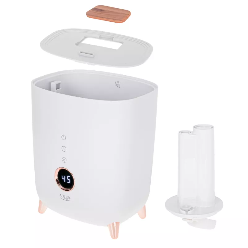 Ultraschall-Luftbefeuchter Adler AD 7972 — 4 L Tank, 300 ml/h, bis zu 35 m², 23 W, weiß