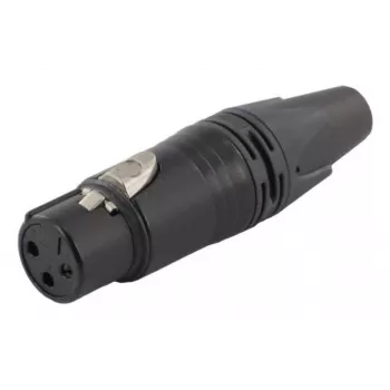 3-Poliger weiblicher Kabelstecker EQUIP 3-Pol XLR, Schwarz, 30,5 g, 19,2×19,2 mm
