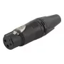 3-Poliger weiblicher Kabelstecker EQUIP 3-Pol XLR, Schwarz, 30,5 g, 19,2×19,2 mm