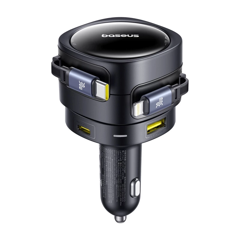 Auto-Ladegerät Baseus Enjoyment Max 90W mit USB-C-, Lightning- und USB-A-Anschlüssen