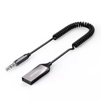 Audio-Empfänger UGREEN CM309 Bluetooth 5.0 USB mit 3,5 mm AUX-Klinke, schwarz, 20–20000 Hz