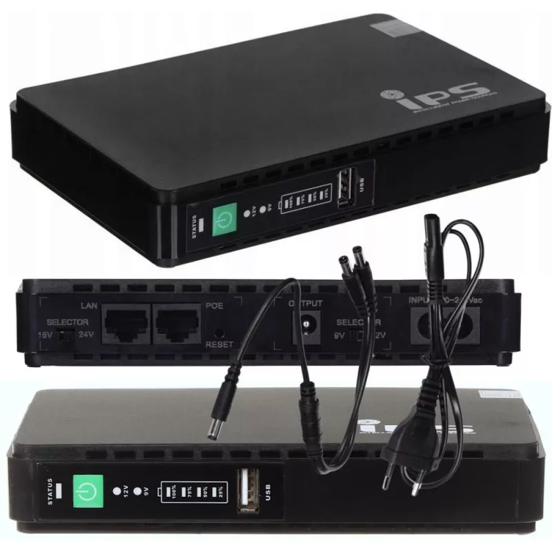Netzteil MPL Power RouterUPS-30-PoE 30 W für den Innenbereich, 100–240 V, schwarz, 160×105×28 mm
