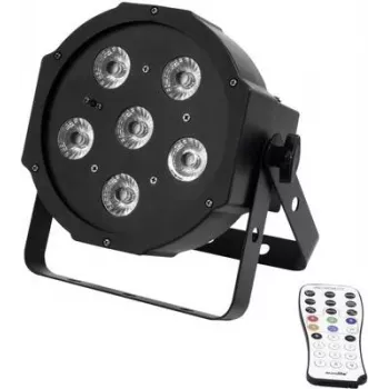 LED-PAR-Scheinwerfer EUROLITE SLS-603 6x3W schwarz – Bühnen-/Stimmungsbeleuchtung, 18W gesamt
