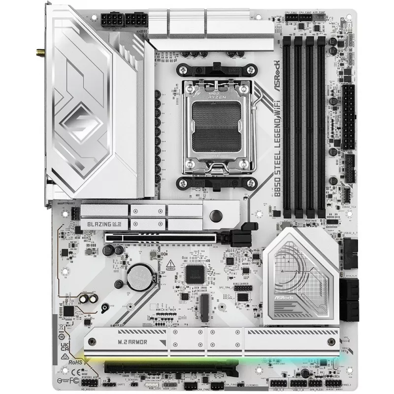 Mainboard ASROCK B850 Steel Legend WiFi ATX — AMD B850, Socket AM5, DDR5, 4x DIMM, 4x M.2, Wi‑Fi 7, 2.5Gb LAN