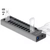DeLOCK Externer USB 5 Gbit/s Hub mit 13 Ports + Schalter, USB 3.2 Gen 1 (3.1 Gen 1) Type-B, USB 3.2 Gen 1 (3.1 Gen 1) Type-A, 5000 Mbit/s, Grau, Aluminium, 1 m