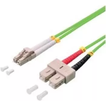 LogiLink - Patchkabel - LC/UPC Multi-Mode (M) zu SC/UPC Multi-Mode (M) - 2 m - Glasfaser - Duplex - 50/125 Mikrometer - OM5 - Hellgrün