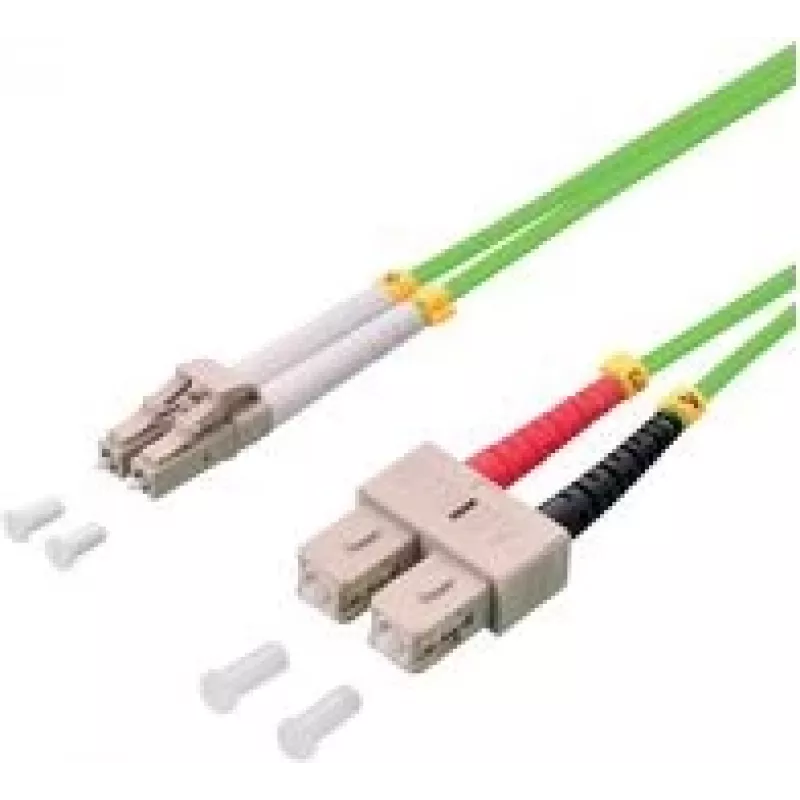LogiLink - Patchkabel - LC/UPC Multi-Mode (M) zu SC/UPC Multi-Mode (M) - 2 m - Glasfaser - Duplex - 50/125 Mikrometer - OM5 - Hellgrün