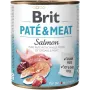Nassfutter für Hunde Brit Paté & Meat mit Lachs 800 g – komplettes Dosenfutter für ausgewachsene Hunde, Hühnergeschmack, getreidefrei, 75 % Feuchtigkeit