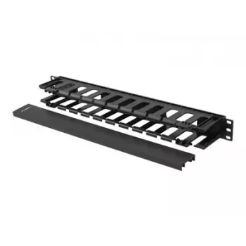Lanberg 19-Zoll Kabelmanagement 1U, Typ A, Kunststoff | AK-1703-B | Schwarz