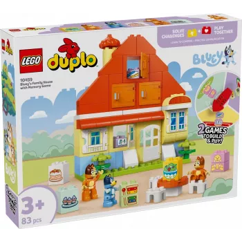 Bauspielzeug LEGO Bluey Familienhaus mit Gedächtnisspiel 10459 — 83 Teile, 3 Minifiguren, Alter 3+