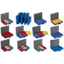 Kleinteilekoffer allit EuroPlus Pro M 44H-48 blau – Metall-Organizerbox, tragbarer Aufbewahrungskoffer für Kleinteile