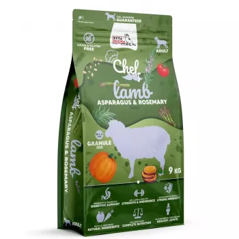 SYTA MICHA Chef Lamm, Spargel und Rosmarin – Trockenfutter für Hunde – 9 kg