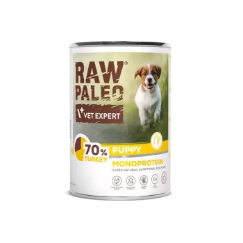 RAW PALEO Puppy Monoprotein Turkey - Nassfutter für Welpen - 400 g