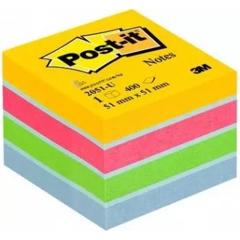 Post-It 2051-U Haftnotizen quadratisch Blau - Grün - Pink - Gelb (2051-U)
