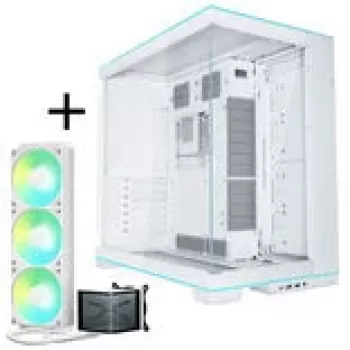 Lian Li O11D EVO RGB + TRYX PANORAMA SE ARGB Komplette Flüssigkeitskühlung - Weiß, 360 mm