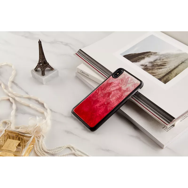 Smartphone-Hülle iKins für iPhone XS Max – rosa See mit schwarzen Akzenten