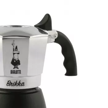 Bialetti Brikka Moka-Kanne 0,1 L Schwarz, Edelstahl