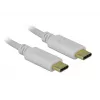 Delock - USB-C-/Stromkabel - 24-poliger USB-C-Stecker auf 24-poligen USB-C-Stecker - 5 A - 15 cm - USB-Stromversorgung (100 W), unterstützt Power Delivery 2.0 - Weiß (85357)