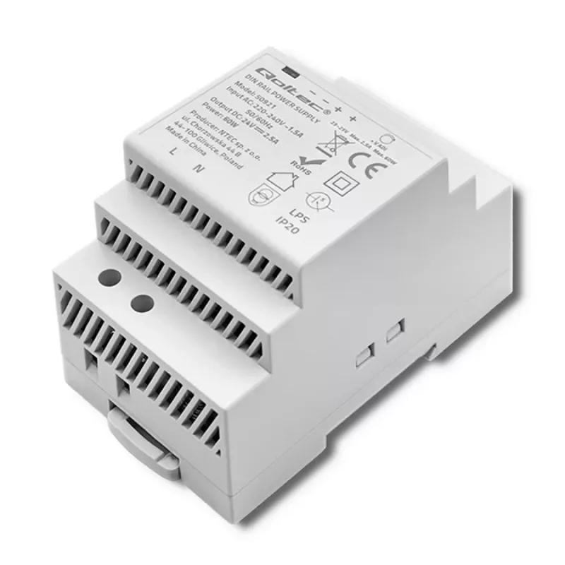 Hutschienen-Netzteil QOLTEC 24V 2.5A 60W grau
