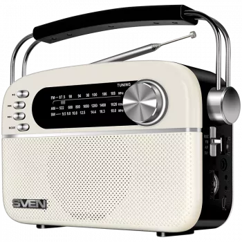 Lautsprecher SVEN SRP-505, weiß (3W, Bluetooth, FM/AM/SW, USB, microSD, AUX, Akku)