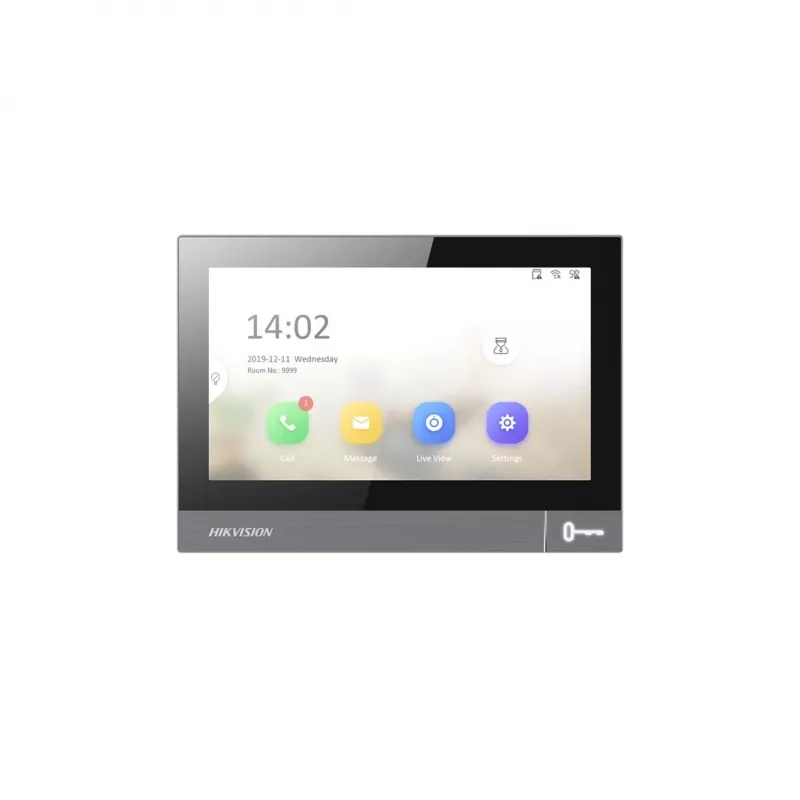 Video-Türsprechanlage Innengerät Hikvision DS-KH8381-WTE1 7 Zoll 1024x600, PoE, Wi‑Fi, MicroSD