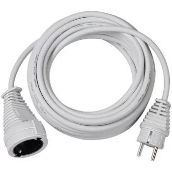 brennenstuhl H05VV-F 3G1, 5 - Power Extension Kabel - CEE 7/4 (W) to CEE 7/7 (M) - 10 m - Weiß