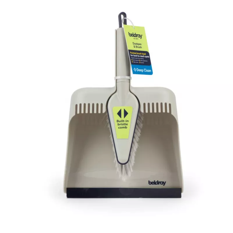 Kehrgarnitur Beldray LA032760PEU7 Deep Clean Design, kompakte Handkehrgarnitur mit abgewinkelten Borsten und passender Kehrschaufel