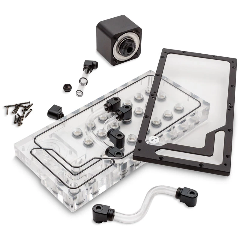 Pumpenverteilerplatte EK Water Blocks EK-QuantumX Loophole D5 PWM Schwarz Plexiglas